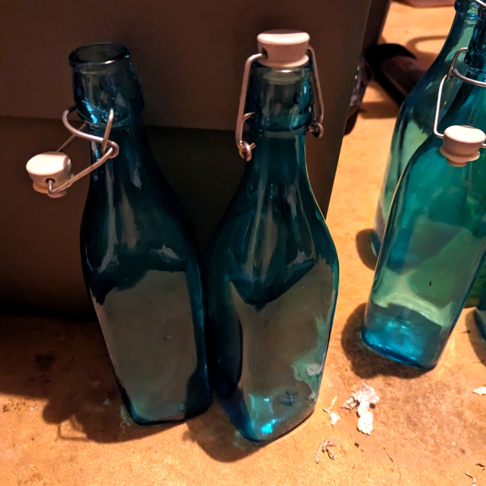 12 blue aqua bottles